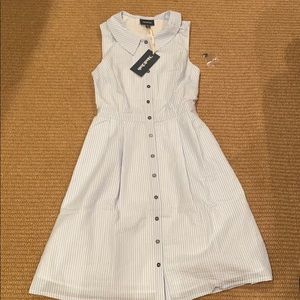 Modcloth pale blue seersucker sleeveless dress